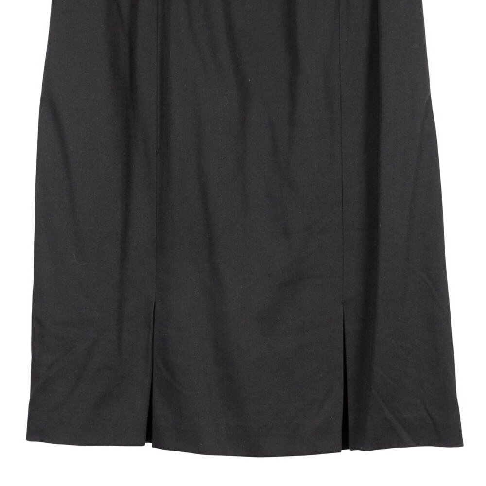 VTG Pleated Pencil Skirt 16 Womens Black Knee Length Career Casual Basic Classic - Picture 3 of 5